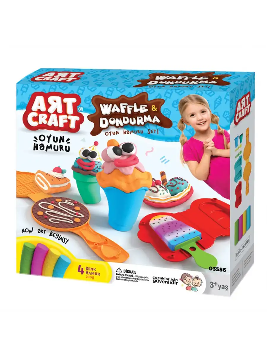 Waffle & Dondurma Oyun Hamur Seti 200 Gr. - Oyun Hamuru Seti - Hamur Setleri - Hamur Kalıpları
