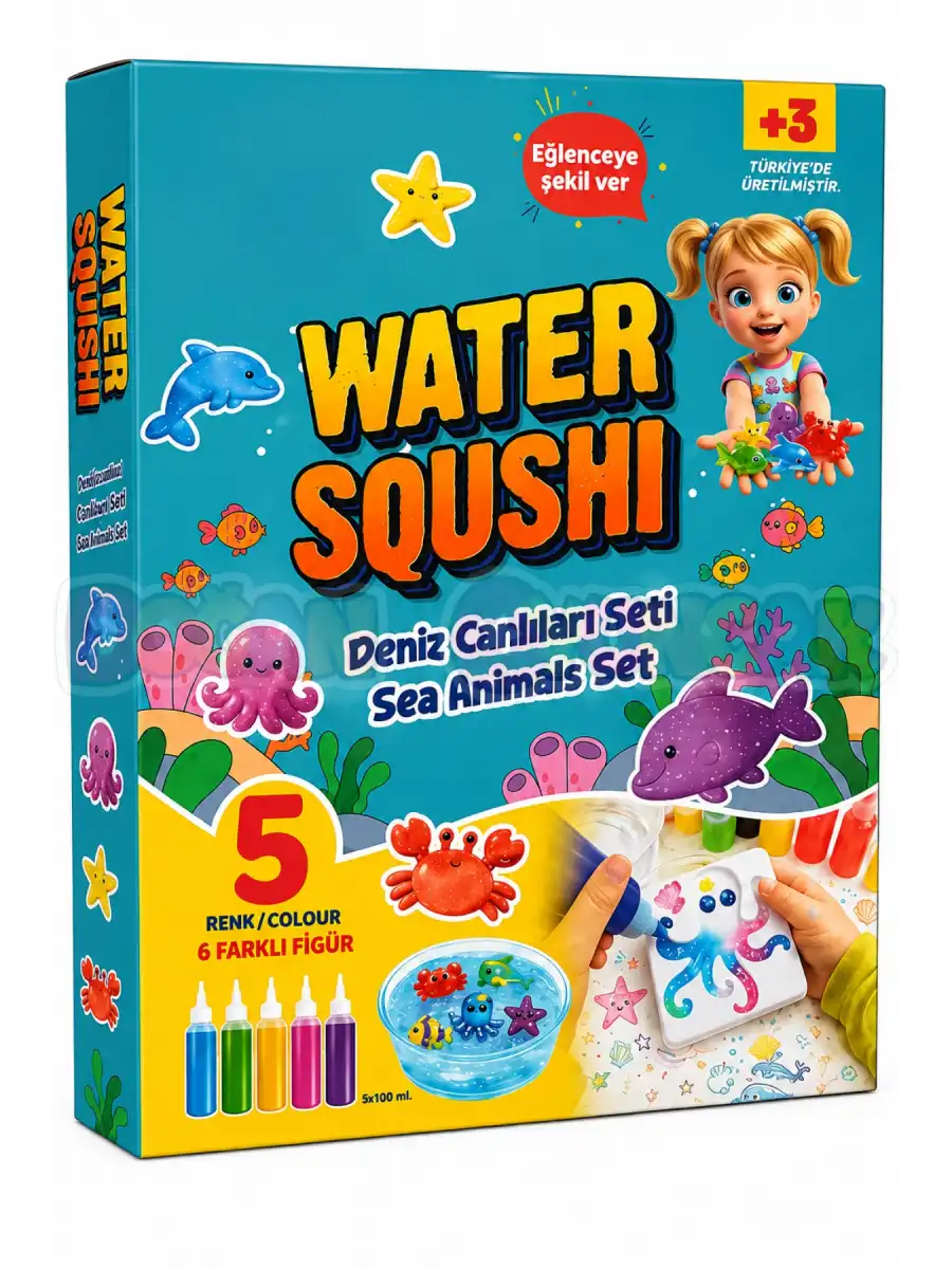 Water Squishi Deniz Canlıları Sukuşi Ve Slime Yapım Seti