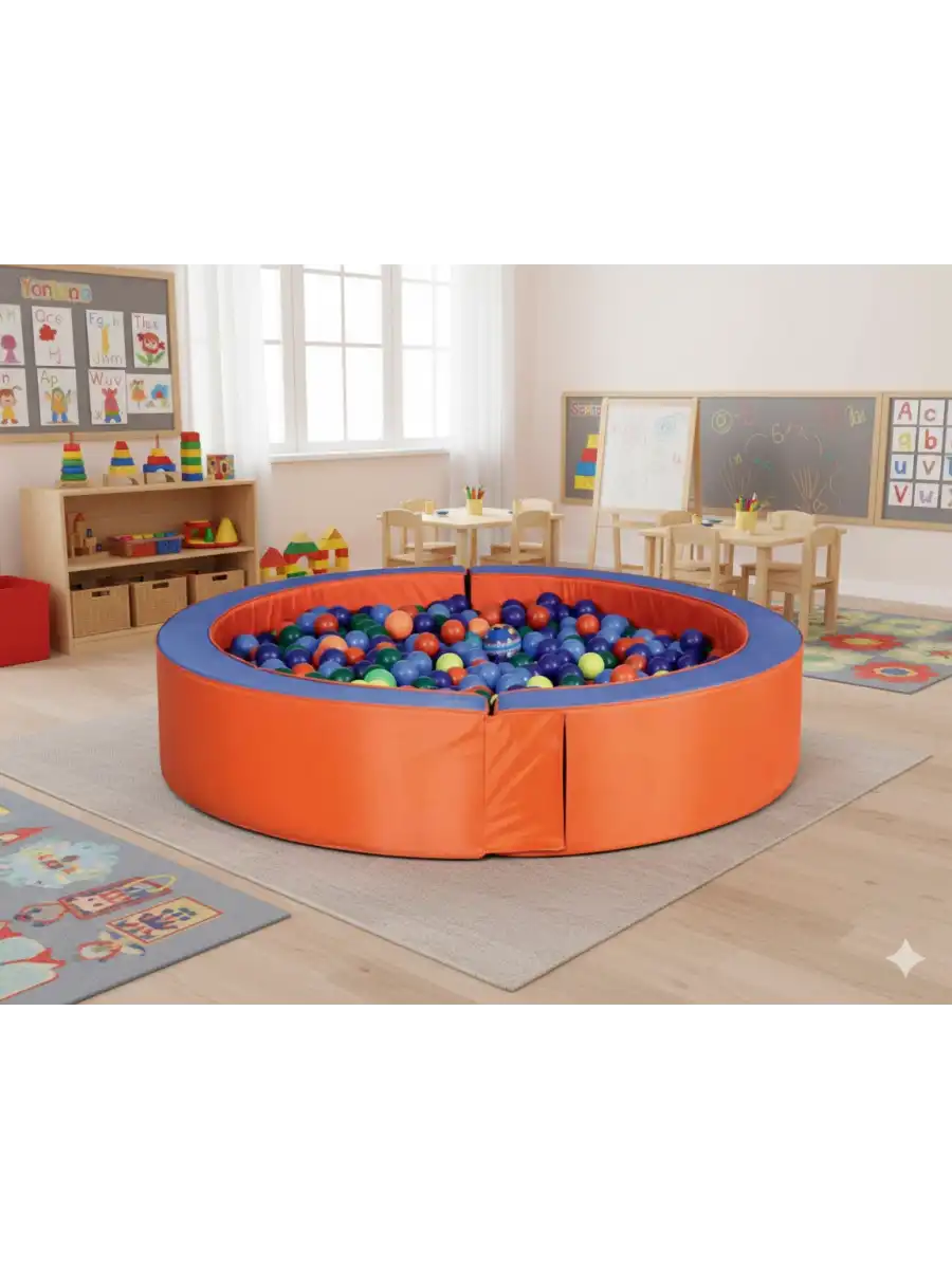 Yuvarlak Top Havuzu 125 cm. - Sünger Soft Play Top Havuzu Çocuk Oyun Alanı