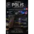 Mantar Patlatan Metal Siyah Polis Tabancası - Metal Polis Silahı Çelik Mantar Silahı