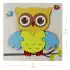 Ahşap Baykuş Puzzle - Bebekleri İçin Puzzle - Ahşap Yapboz Oyuncak - Oyuncak Yap-boz - 4 Parça Puzzle