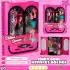 Cindy Doll Aksesuarlı Gardırop Pembe - Barbie Dolap - Barbie Giysi Dolabı - Barbie Gardırop - Gardrop
