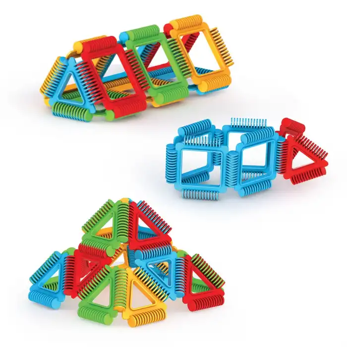 Geometrik Puzzle (64 Parça) - Lego Setleri - Geometrik Oyuncak - Şekilli Lego - Kare Bloklar