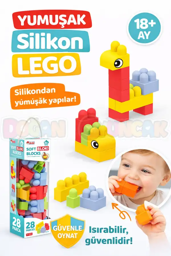 Yumuşak Bloki Blokları 28 Parça - Büyük Yumuşak Bloklar - Büyük Soft Lego Oyuncakları