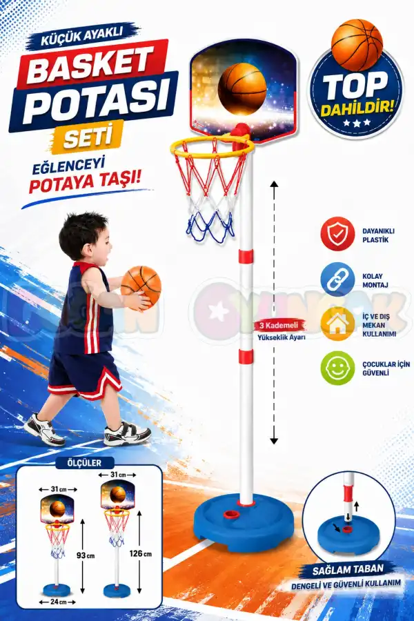 Küçük Ayaklı Basket Potası Seti - Spor Oyuncakları - Basketbol Oyuncakları - Basket Seti