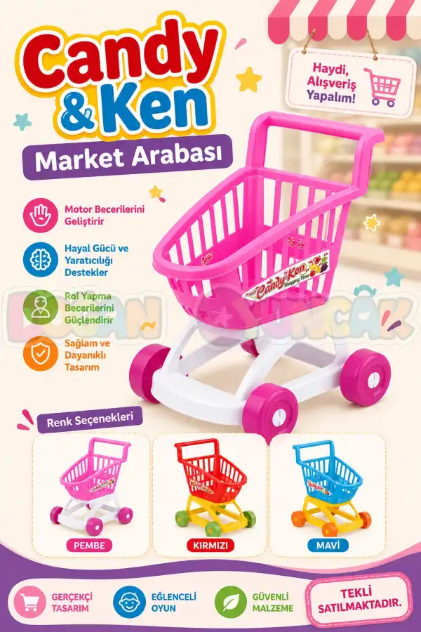 Candy & Ken Market Arabası - Mutfak Setleri - Ev Oyuncak Setleri