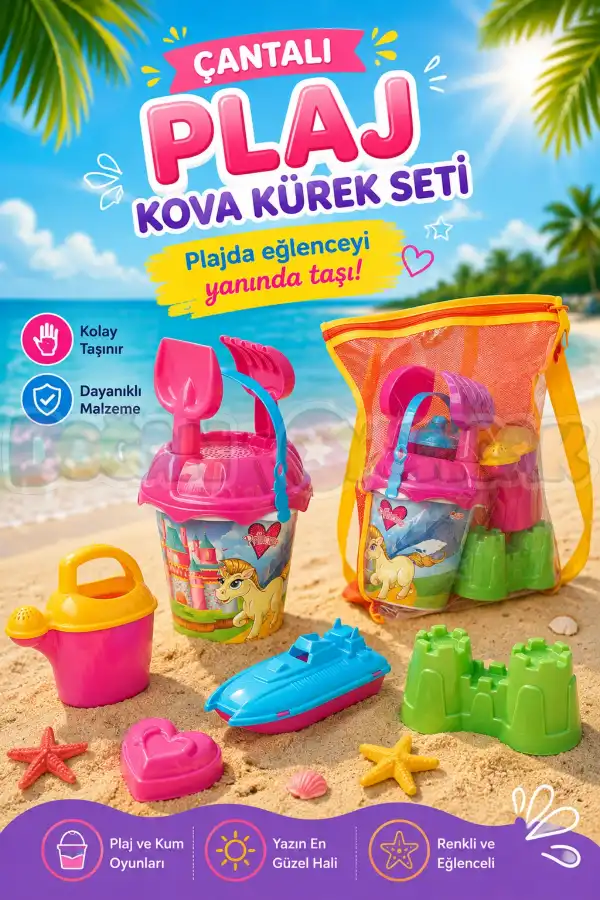 Çantalı Plaj Kova Kürek Seti 03862