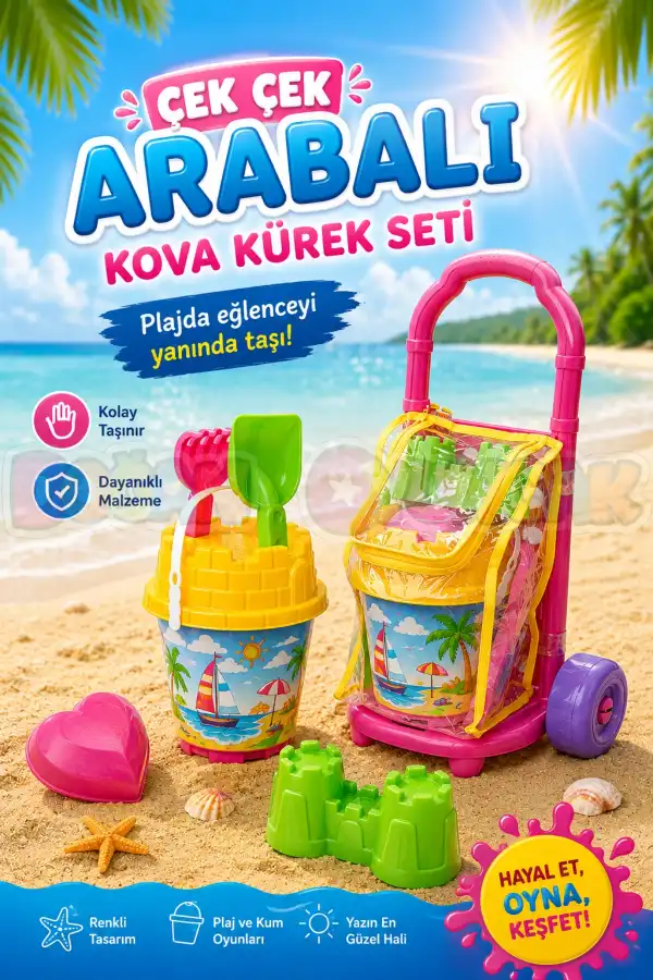 Çek Çek Arabalı Kova Kürek Seti 03863
