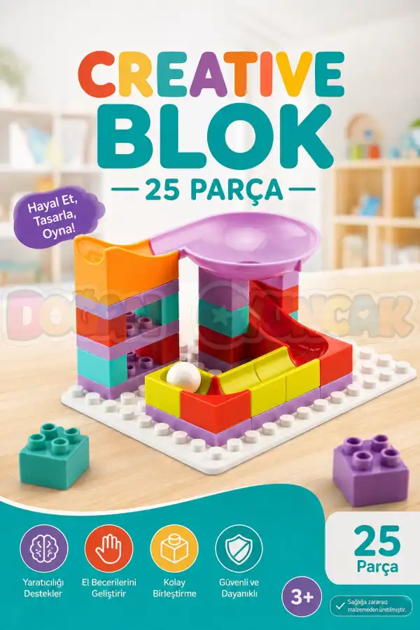 Creative Blok 25 Parça - Slide Blocks 25 Parça - Lego Oyuncakları - Yaratıcı Top Oyunu - Creative Lego