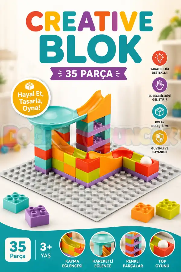 Creative Blok 35 Parça - Slide Blocks 35 Parça - Lego Oyuncakları - Yaratıcı Top Oyunu - Creative Lego