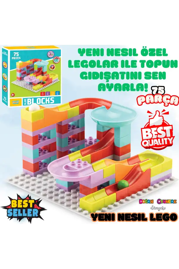 Creative Blok 75 Parça - Slide Blocks 75 Parça - Lego Oyuncakları - Yaratıcı Top Oyunu - Creative Lego