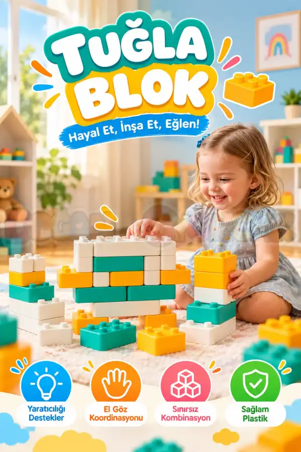 Dolu 2644 Tuğla Blok - 48 Parça Dev Yapı Blokları Lego Oyuncak