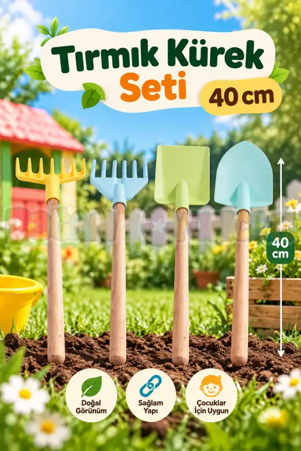 Dolu 3235 Tırmık Kürek Seti 40 Cm. - Bahçe Oyuncakları