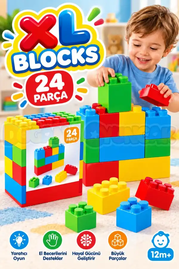 Dolu 5038 XL Blocks 24 Parça Dev Boy Eğitici Yapı Blokları
