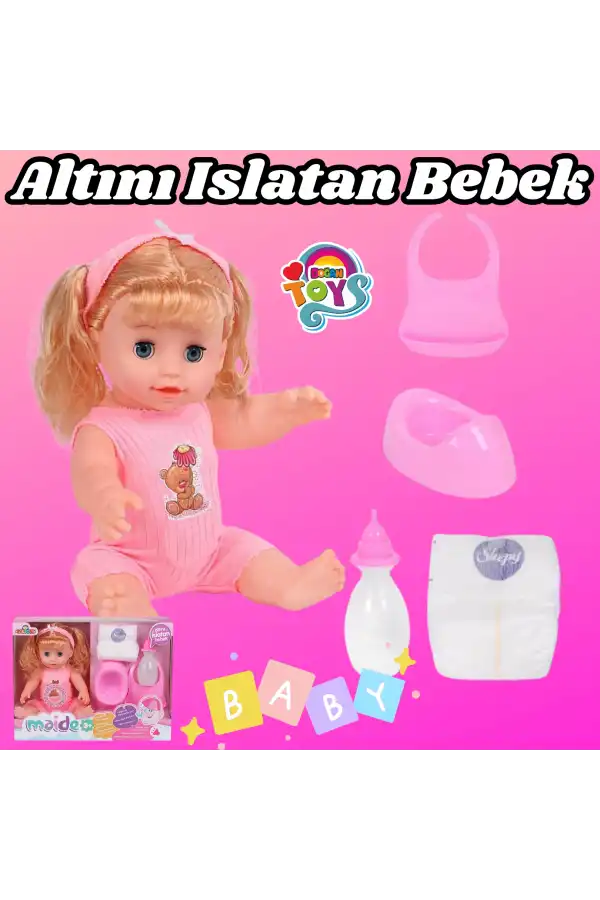 Maide Altını Islatan Et Bebek - Oyuncak Altını Islatan Bebek - Su İçen Bebek - Altına İşeyen Bebek - Sarışın