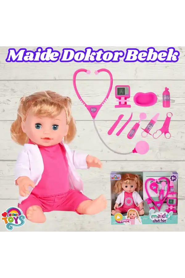 Maide Doktor Bebek - Türkçe Konuşan Maide Et Bebek - Konuşan Bebek - Maide Bebek - Hemşire Et Bebek - Sarışın