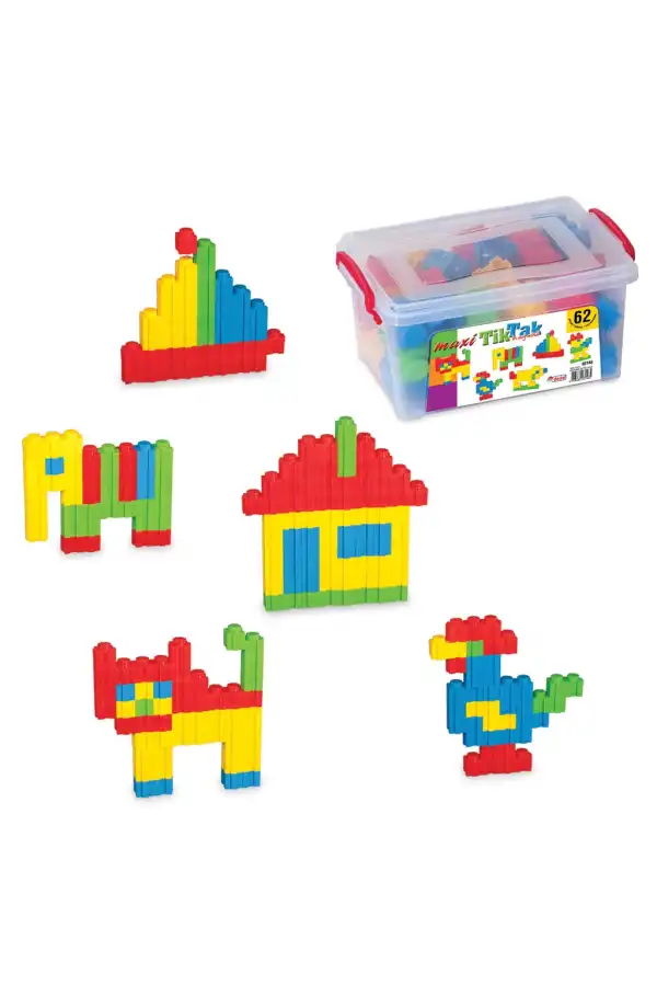 Maxi Tiktak Lego (62 Parça) - Tik-Tak Puzzle - Küçük Bloklar - Maxi Tik Tak Legolar Oyuncak