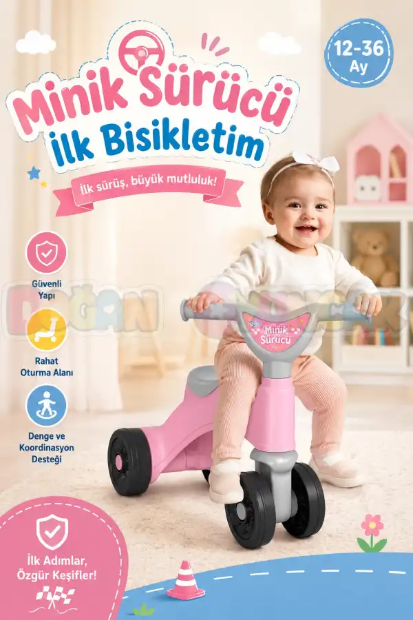 Minik Sürücü İlk Bisikletim Pembe