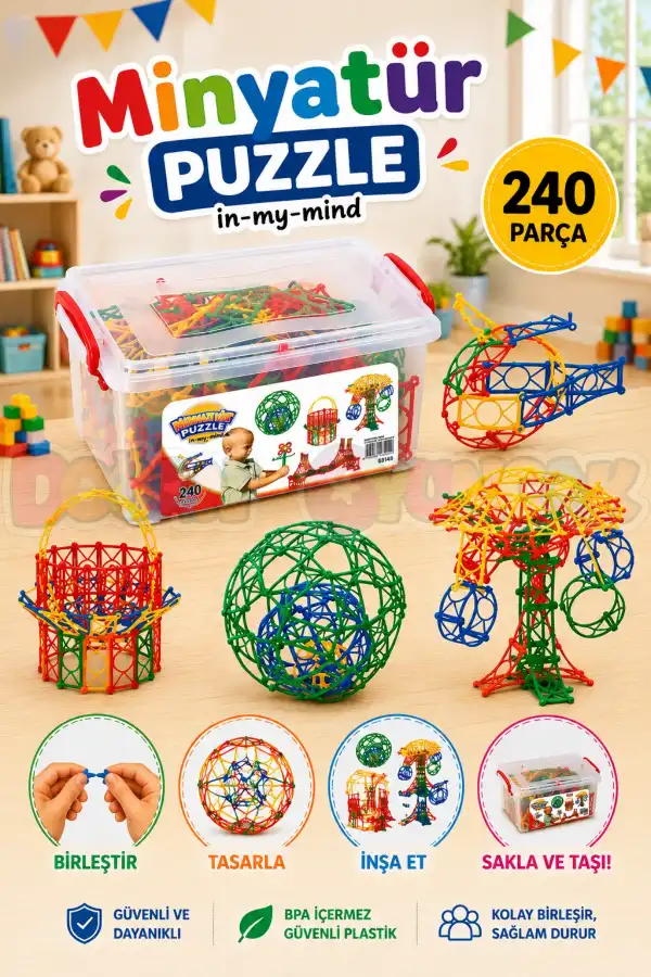 Minyatür Lego (240 Parça) - Minyatür Puzzle - Minyatür Bloklar - 3D Legolar Oyuncak