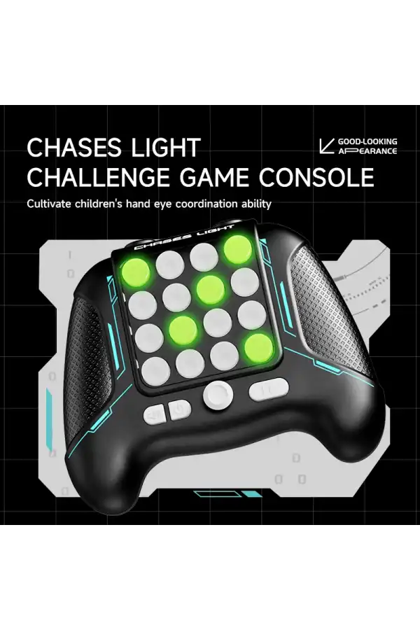 Orijinal Chases Light Oyun Konsolu - Kovalayan Işık Oyunu - Popit Light Up - Hızlı Işık Yakalama Oyunu - Fidget Anti Stres Oyunu - Siyah