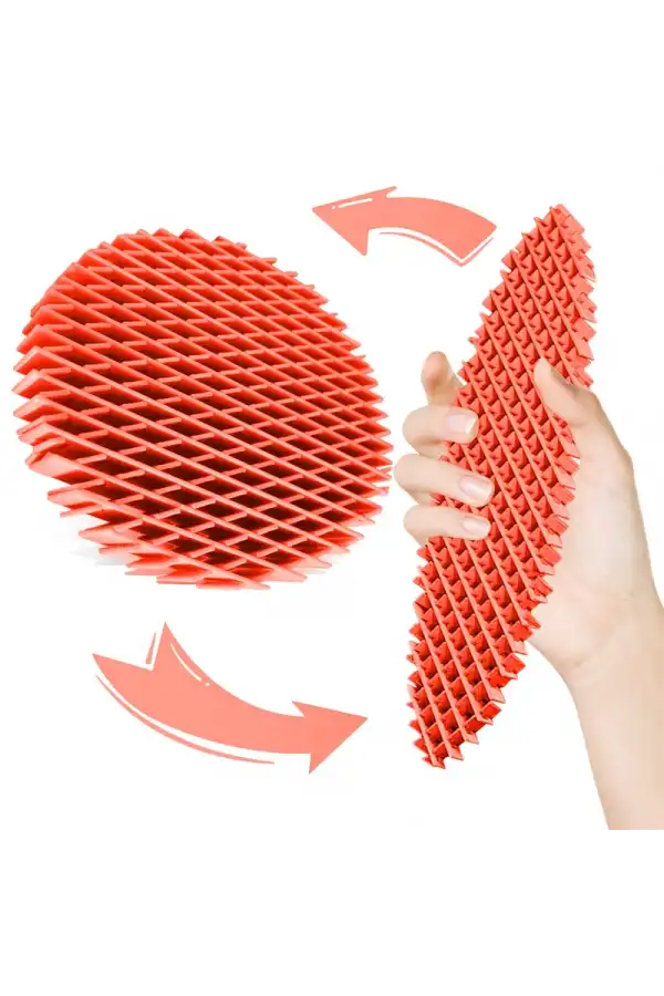 Orijinal Morf Flexi Fidget Stres Oyuncağı Worm fidget Stres Giderici Solucan Stres Yay - Kırmızı