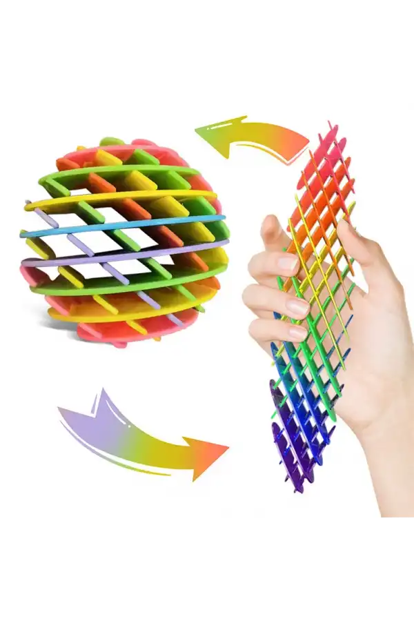 Orijinal Morf Flexi Fidget Stres Oyuncağı Worm fidget Stres Giderici Solucan Stres Yay - Gökkuşağı