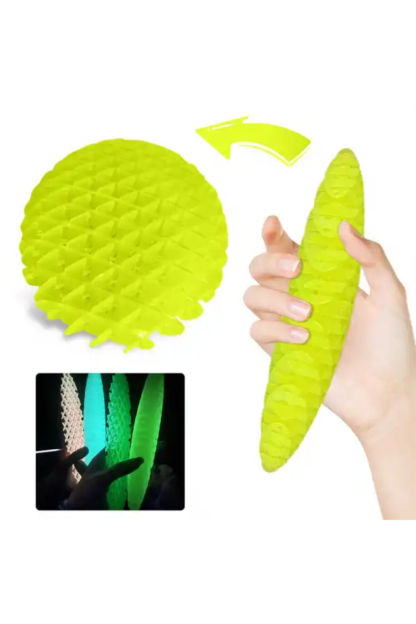 Orijinal Morf Flexi Fidget Stres Oyuncağı Worm fidget Stres Giderici Solucan Stres Yay - Sarı