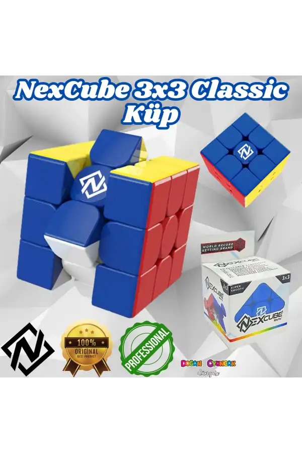 Orijinal NexCube 3x3 Classic Küp (Küçük Paket) - Nexcube Speed Cube - NexCube Classic 3x3 Zeka Küpü - Zeka Küpü - Rubik Küp