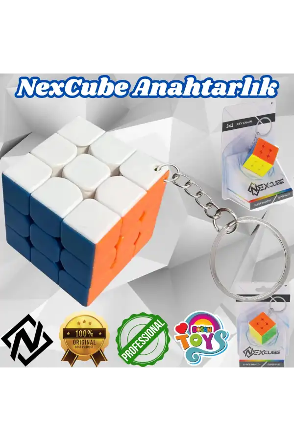 Orijinal NexCube Anahtarlık Küp- Nexcube Speed Cube - NexCube Classic 3x3 Zeka Küpü - Zeka Küpü - Rubik Küp
