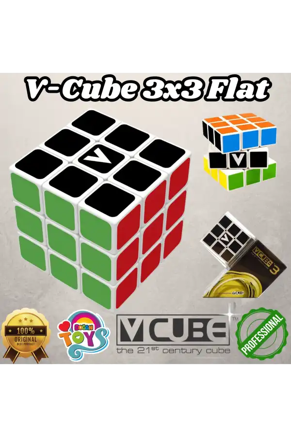 Orijinal V-Cube 3x3 Flat Küp - V-Cube Küp - Zeka Küpü - 3x3 Flat Küp - Akıl Küpü - Akıllı Küp -VCube