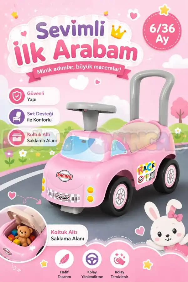Sevimli İlk Arabam Pembe