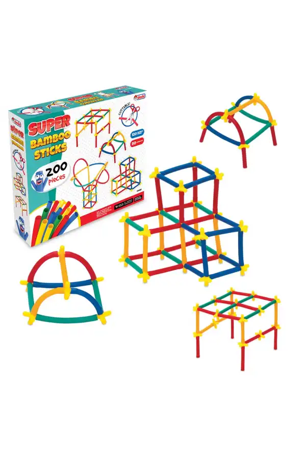 Süper Bambu Çubuklar (200 Parça) - Lego Setleri - Borular Lego - Plastik Çubuklar