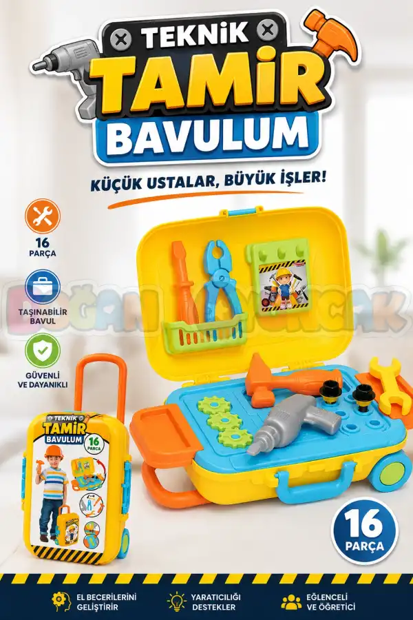 Teknik Tamir Set Bavulum - Oyuncak Tamir Setleri - Tamir Aletleri - Alet Seti - Vidalama Seti