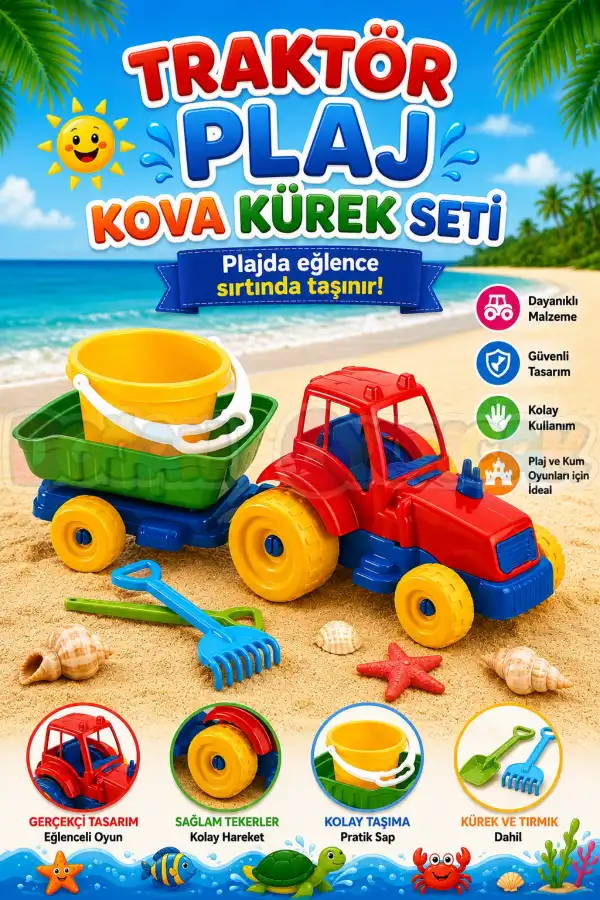 Traktör Plaj Kova Kürek Seti 01274