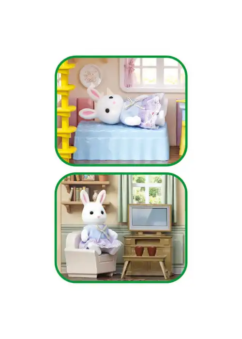 Doğa Ailesi Yaz Evi Havuzlu Oyuncak Ev - Tavşan Ailesi Oyun Evi Tavşan Tatil Evi Sylvanian Evi
