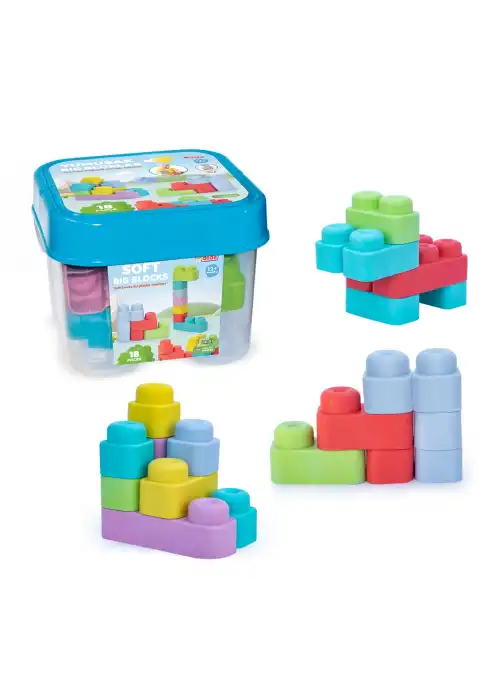Yumuşak Soft Lego Seti 18 Parça - Büyük Yumuşak Bloklar - Büyük Soft Lego Oyuncakları - Yumuşak Lego - Soft Lego