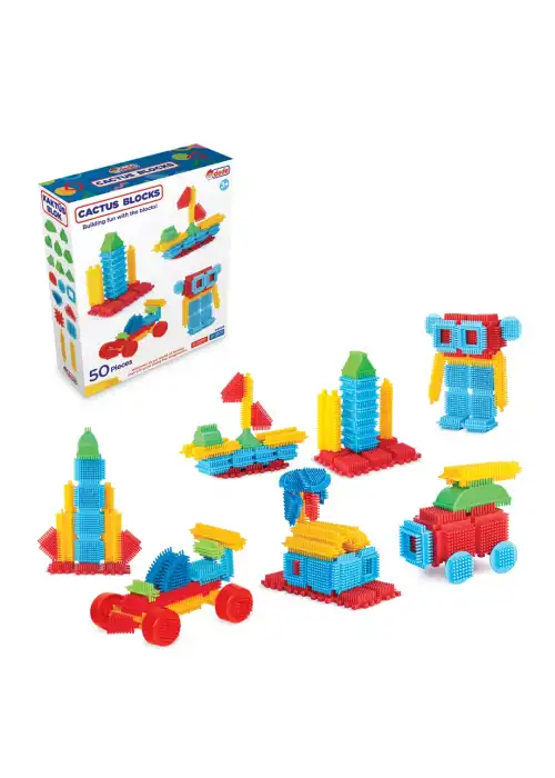 Kaktüs Bloklar (50 Parça) - Kaktüs Oyuncak - Lego Seti - Kaktüs Lego - Taraklı Lego Eğitici Lego Seti