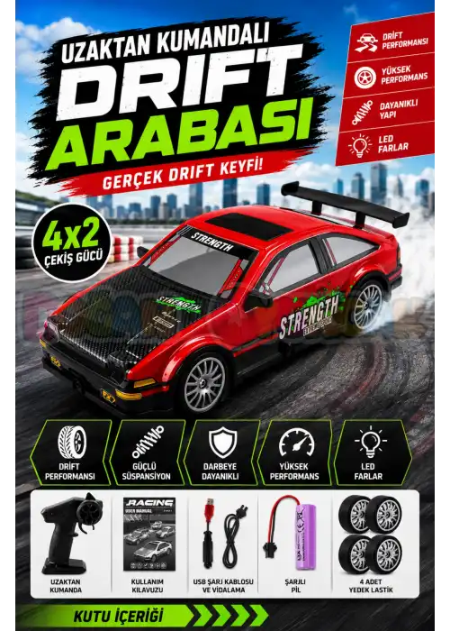Uzaktan Kumandalı Drift Arabası Racing Car Drift - Işıklı Ful Drift Araba RC Araba - RC Araç