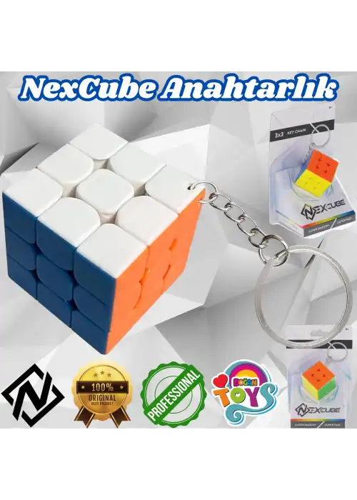 Orijinal NexCube Anahtarlık Küp- Nexcube Speed Cube - NexCube Classic 3x3 Zeka Küpü - Zeka Küpü - Rubik Küp