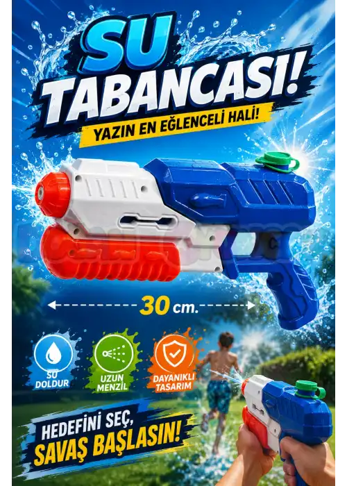 Pompalı Su Tabancası 30 Cm. - Water Gun Su Eğlencesi Su Silahı Su Savaşı