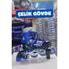 Slikon Tekerli Mavi Paten 31-34 Numara - Silikon Tekerli Paten Alıştırma Pateni - Silikon Tekerlekli