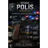 Mantar Patlatan Metal Siyah Polis Tabancası - Metal Polis Silahı Çelik Mantar Silahı