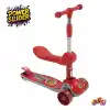 Power Slider Kırmızı Katlanabilir 3 Tekerlekli Oturaklı Scooter - Işıklı Scooter - Çocuk Scooter