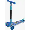 Power Slider Mavi Katlanabilir 3 Tekerlekli Scooter - Işıklı Scooter - Çocuk Scooter - Slikon Teker