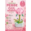Mikro Blok Pembe Gül Çiçek Lego - Lego Setleri Mini Lego - Çiçek Lego - Blossom Çiçek Lego