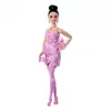 Barbie DELUXE STYLE - Yıldız Desenli Elbiseli Bebek JJN71 - Barbie Oyuncak Barbie Yoga Bebek