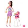 Barbie Skipper Bebek Bakıcılığı Seti - Mama Sandalyeli Set JJB44 - Barbie Oyuncak Barbie Bebek