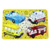Ahşap Taşıtlar Puzzle - Bebekleri İçin Puzzle - Ahşap Yapboz Oyuncak - Oyuncak Yap-boz - 24 Parça Puzzle