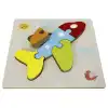 Ahşap Uçak Puzzle - Bebekleri İçin Puzzle - Ahşap Yapboz Oyuncak - Oyuncak Yap-boz - 4 Parça Puzzle