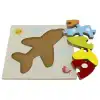 Ahşap Uçak Puzzle - Bebekleri İçin Puzzle - Ahşap Yapboz Oyuncak - Oyuncak Yap-boz - 4 Parça Puzzle